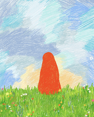 Digital self-portrait illustration